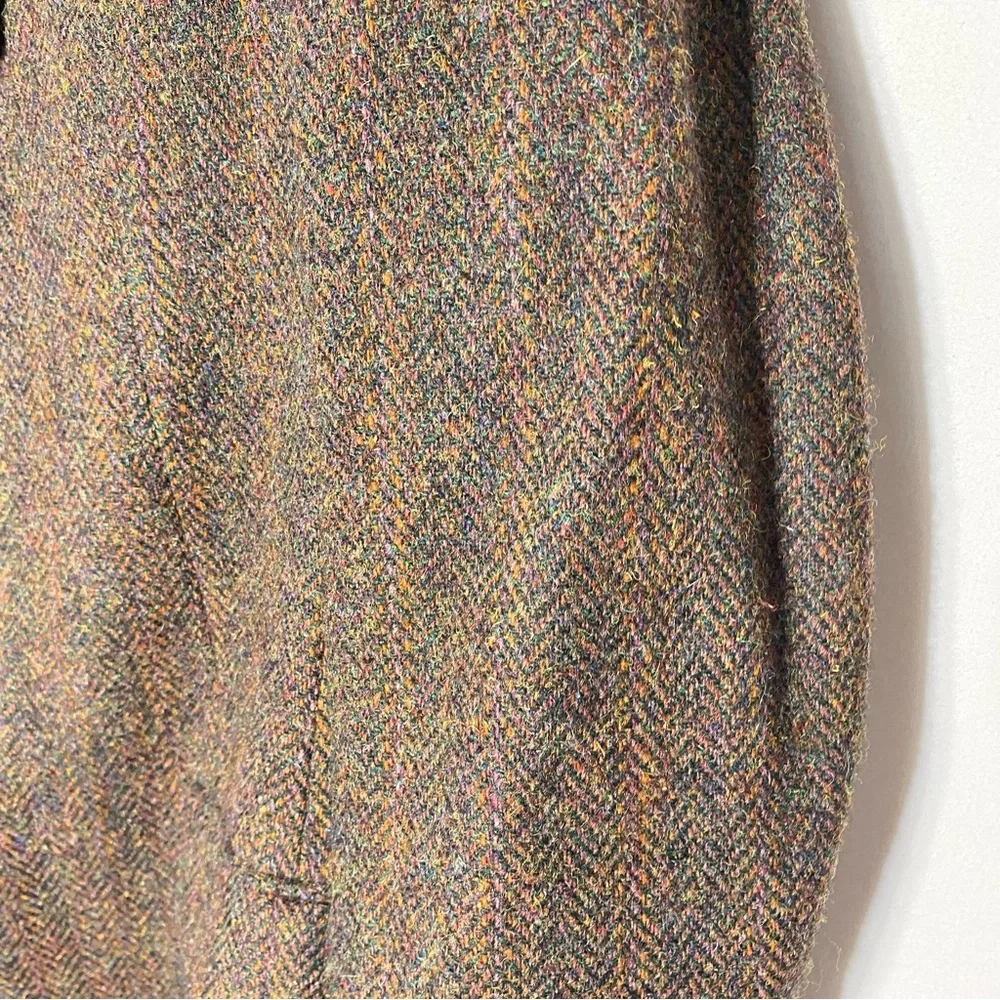 Vintage Harris Tweed Classic Brown Wool Herringbone Blazer 42L Dadcore Academia - Picture 9 of 16